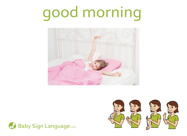 Good Morning Baby Sign Language Flash card